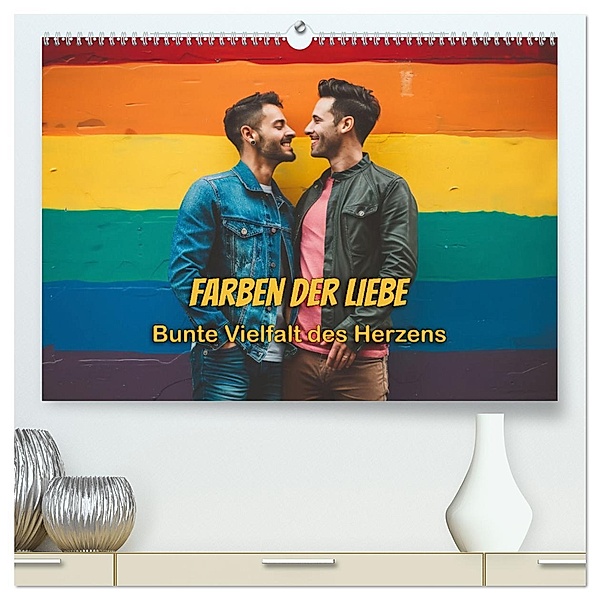 Farben der Liebe: Bunte Vielfalt des Herzens (hochwertiger Premium Wandkalender 2025 DIN A2 quer), Kunstdruck in Hochglanz, Calvendo, Peter R. Stuhlmann