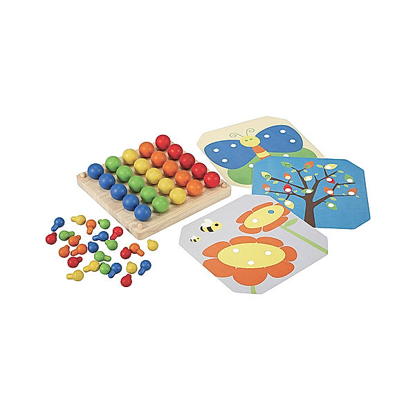 Plan Toys Farben-Steckspiel KREATIVBRETT 54-teilig aus Holz