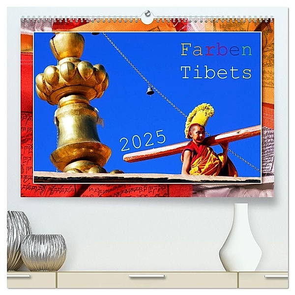 Farben Tibets (hochwertiger Premium Wandkalender 2025 DIN A2 quer), Kunstdruck in Hochglanz, Calvendo, Manfred Bergermann