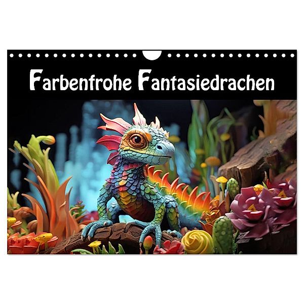 Farbenfrohe Fantasiedrachen (Wandkalender 2024 DIN A4 quer), CALVENDO Monatskalender, Calvendo, Liselotte Brunner-Klaus