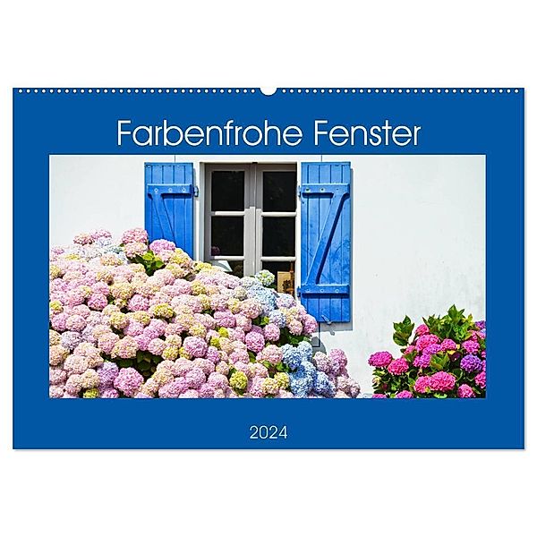 Farbenfrohe Fenster (Wandkalender 2024 DIN A2 quer), CALVENDO Monatskalender, Brinja Schmidt