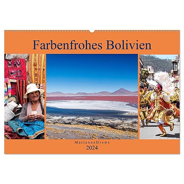 Farbenfrohes Bolivien (Wandkalender 2024 DIN A2 quer), CALVENDO Monatskalender, Marianne Drews