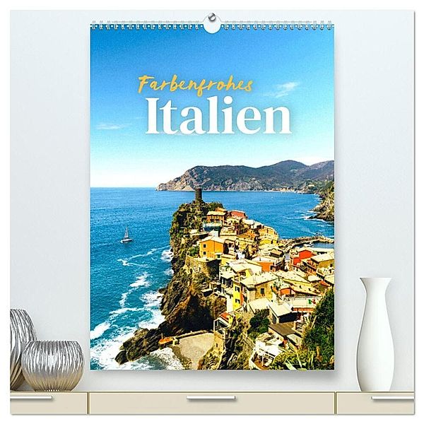 Farbenfrohes Italien (hochwertiger Premium Wandkalender 2024 DIN A2 hoch), Kunstdruck in Hochglanz, SF