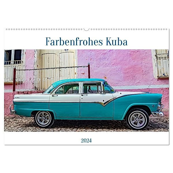 Farbenfrohes Kuba (Wandkalender 2024 DIN A2 quer), CALVENDO Monatskalender, ellenlichtenheldt