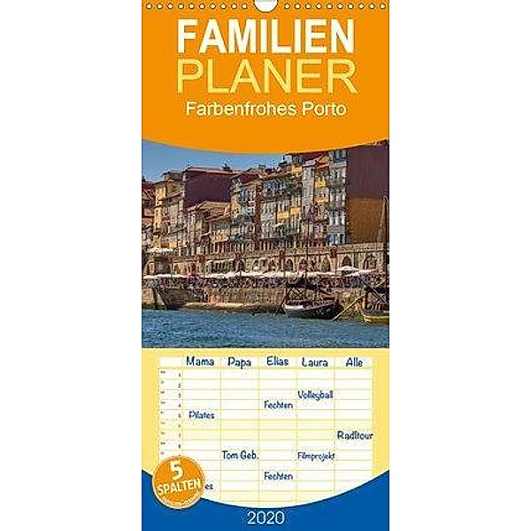 Farbenfrohes Porto - Familienplaner hoch (Wandkalender 2020 , 21 cm x 45 cm, hoch), Mark Bangert