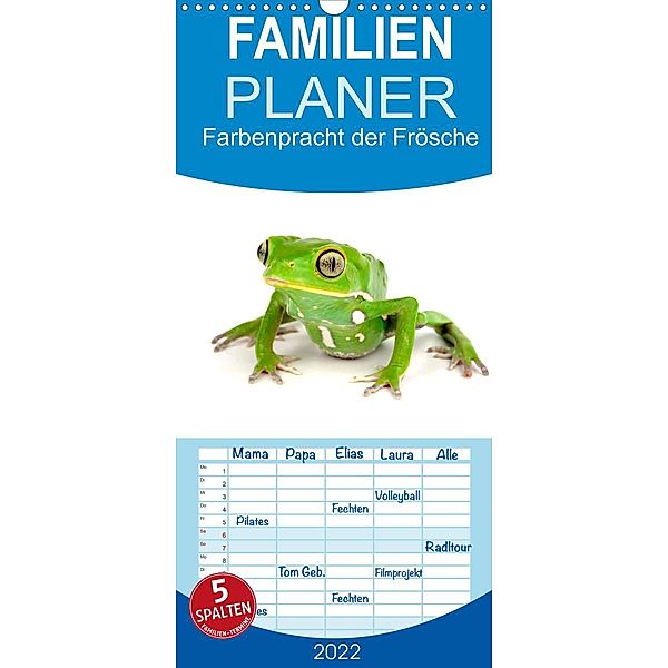 Farbenpracht der Frösche - Familienplaner hoch (Wandkalender 2022 , 21 cm x 45 cm, hoch), Benny Trapp