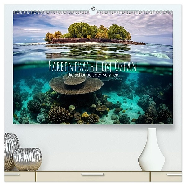 Farbenpracht im Ozean - Die Schönheit der Korallen (hochwertiger Premium Wandkalender 2025 DIN A2 quer), Kunstdruck in Hochglanz, Calvendo, artefacti