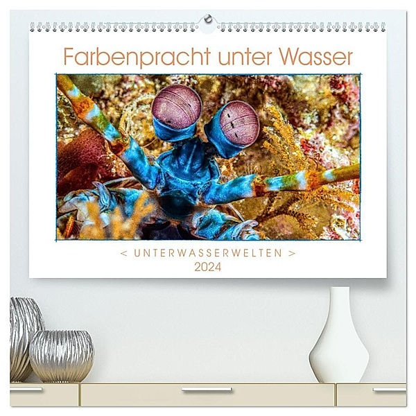 Farbenpracht unter Wasser (hochwertiger Premium Wandkalender 2024 DIN A2 quer), Kunstdruck in Hochglanz, Dieter Gödecke