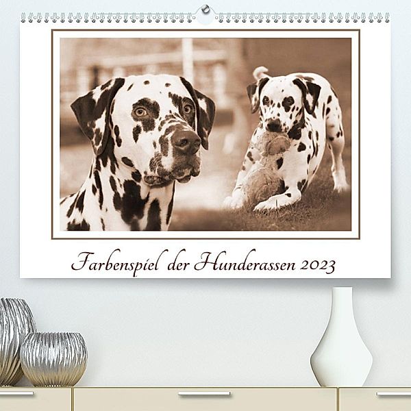 Farbenspiel der Hunderassen (Premium, hochwertiger DIN A2 Wandkalender 2023, Kunstdruck in Hochglanz), Barbara Mielewczyk