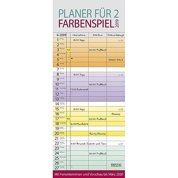 Farbenspiel - Planer für 2 2019