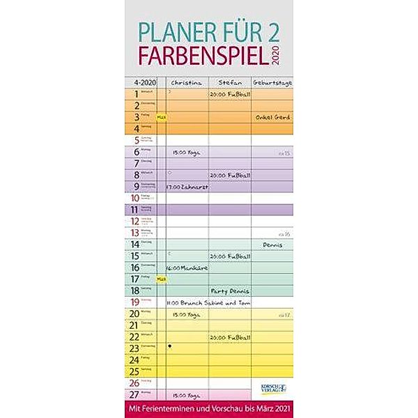 Farbenspiel - Planer für 2 2020