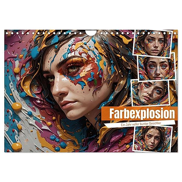 Farbexplosion - Ein Jahr voller bunter Gesichter (Wandkalender 2025 DIN A4 quer), CALVENDO Monatskalender, Calvendo, Babett Paul - Babetts Bildergalerie