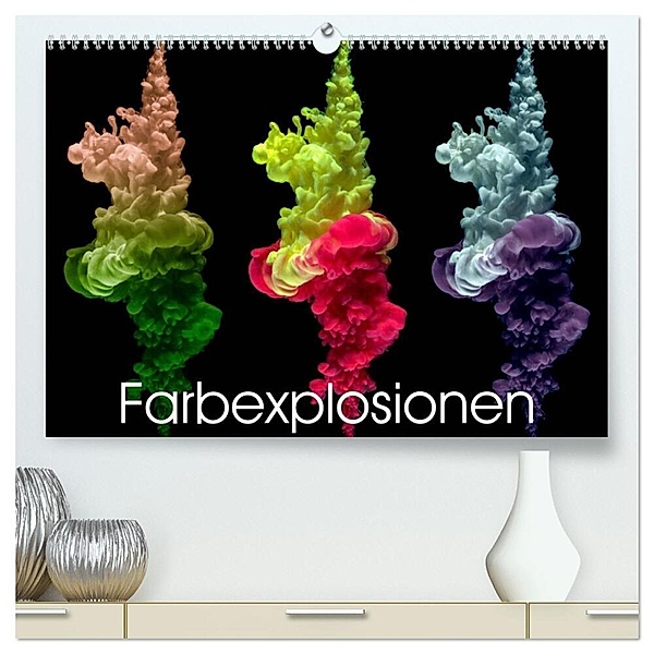 Farbexplosionen (hochwertiger Premium Wandkalender 2024 DIN A2 quer), Kunstdruck in Hochglanz, Immephotography