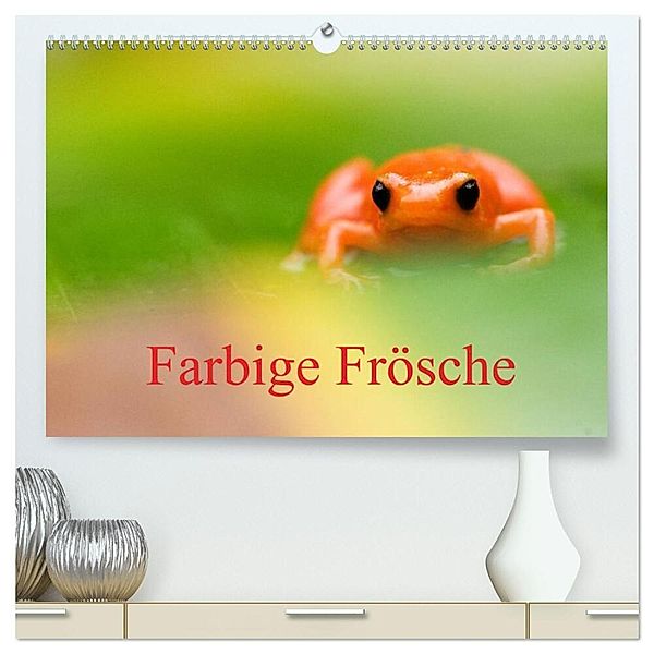 Farbige Frösche (hochwertiger Premium Wandkalender 2024 DIN A2 quer), Kunstdruck in Hochglanz, Edwin Giesbers