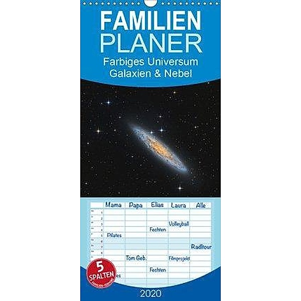 Farbiges Universum Galaxien und Nebel - Familienplaner hoch (Wandkalender 2020 , 21 cm x 45 cm, hoch), Kai Wiechen