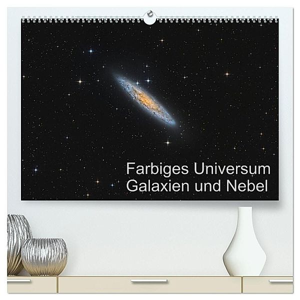 Farbiges Universum Galaxien und Nebel (hochwertiger Premium Wandkalender 2024 DIN A2 quer), Kunstdruck in Hochglanz, Dr. Kai Wiechen