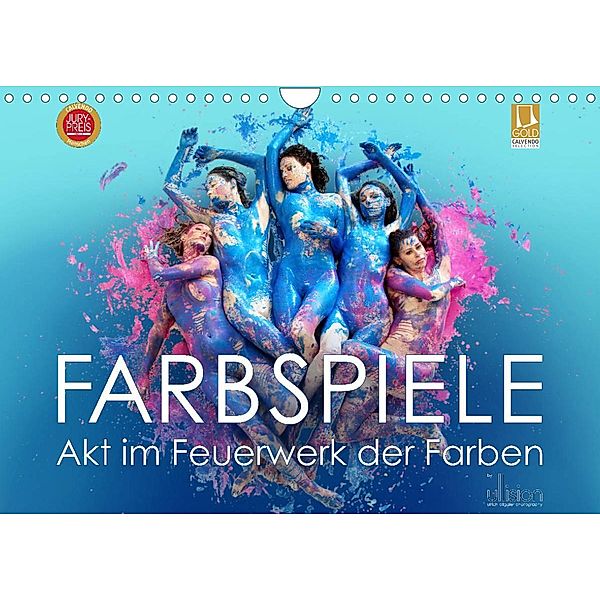 FARBSPIELE - Akt im Feuerwerk der Farben (Wandkalender 2023 DIN A4 quer), Ulrich Allgaier (ullision)