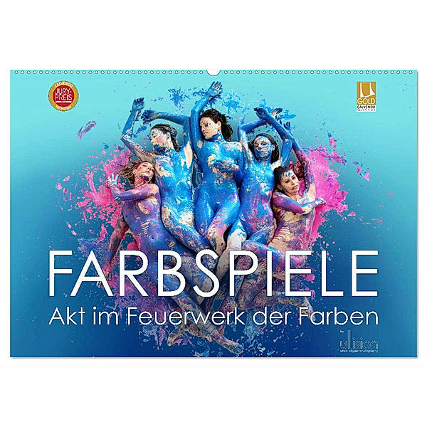 FARBSPIELE - Akt im Feuerwerk der Farben (Wandkalender 2025 DIN A2 quer), CALVENDO Monatskalender, Calvendo, Ulrich Allgaier (Ullision)