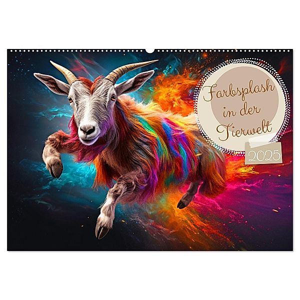 Farbsplash in der Tierwelt (Wandkalender 2025 DIN A2 quer), CALVENDO Monatskalender, Calvendo, Rupert Kowalski