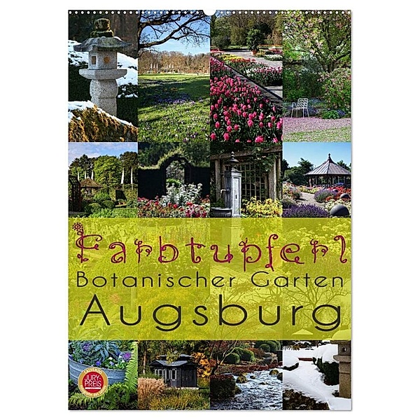 Farbtupferl - Botanischer Garten Augsburg (Wandkalender 2024 DIN A2 hoch), CALVENDO Monatskalender, Martina Cross