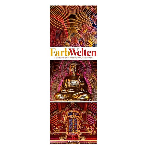 FarbWelten - Weltreise Triplet-Kalender 2023, Ackermann Kunstverlag