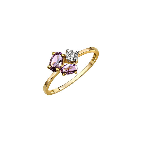 Fascination by Ellen K. Ring 375/- Gold Amethyst lila Glänzend (Größe: 058 (18,5))