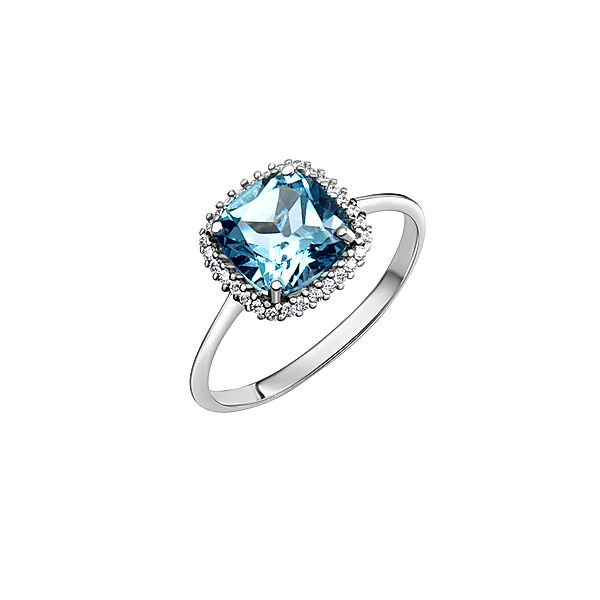 Fascination by Ellen K. Ring 375/- Gold Blautopas beh. blau Glänzend 2,30ct. (Größe: 021 (66,1))