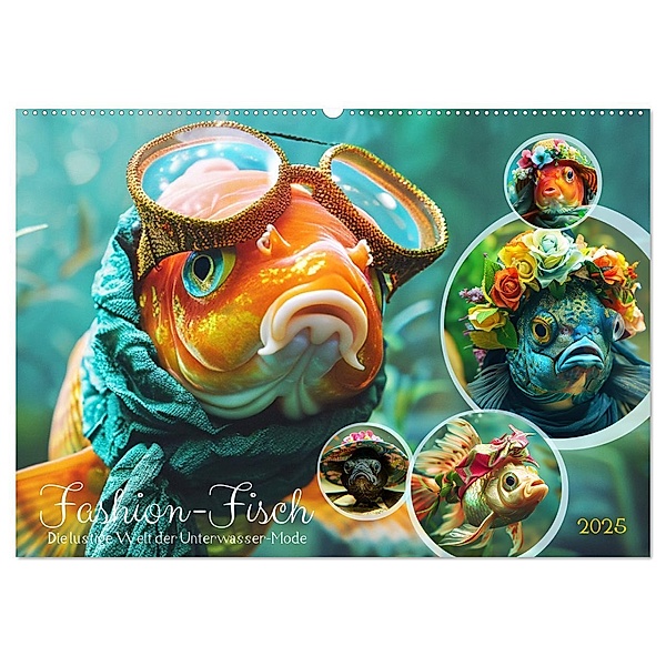 Fashion-Fisch. Die lustige Welt der Unterwasser-Mode (Wandkalender 2025 DIN A2 quer), CALVENDO Monatskalender, Calvendo, Rose Hurley