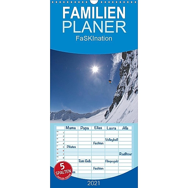 Faskination - Familienplaner hoch (Wandkalender 2021 , 21 cm x 45 cm, hoch), Franz Faltermaier