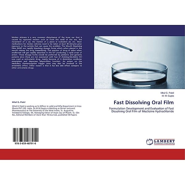 Fast Dissolving Oral Film, Mitul G. Patel, M. M. Gupta