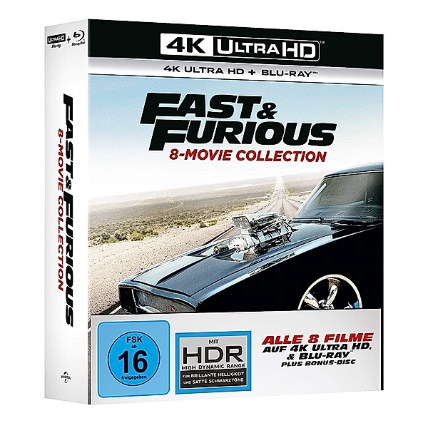 Fast & Furious - 8-Movie Collection (4K Ultra HD), Paul Walker,Dwayne Johnson Vin Diesel