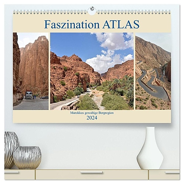 Faszination ATLAS, Marokkos gewaltige Bergregion (hochwertiger Premium Wandkalender 2024 DIN A2 quer), Kunstdruck in Hochglanz, Ulrich Senff