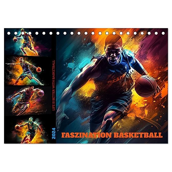 Faszination Basketball (Tischkalender 2024 DIN A5 quer), CALVENDO Monatskalender, Dirk Meutzner