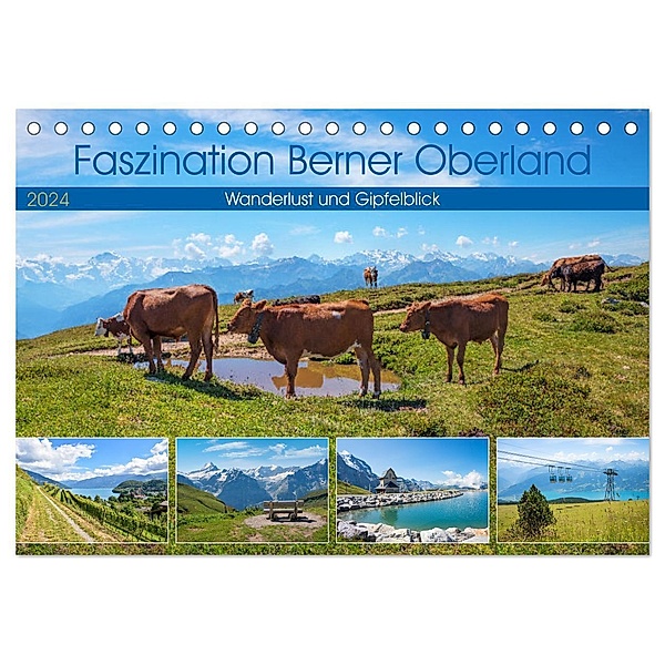 Faszination Berner Oberland 2024 - Wanderlust und Gipfelblick (Tischkalender 2024 DIN A5 quer), CALVENDO Monatskalender, SusaZoom