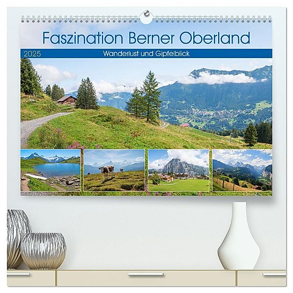 Faszination Berner Oberland - Wanderlust und Gipfelblick (hochwertiger Premium Wandkalender 2025 DIN A2 quer), Kunstdruck in Hochglanz, Calvendo, SusaZoom