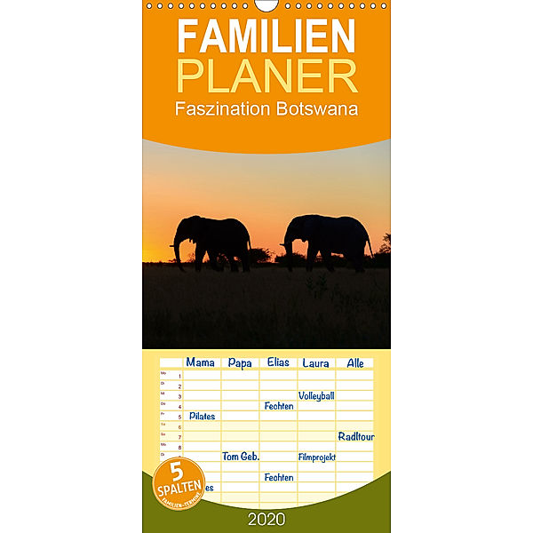 Faszination Botswana - Familienplaner hoch (Wandkalender 2020 , 21 cm x 45 cm, hoch), Frauke Scholz