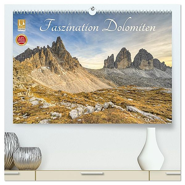 Faszination Dolomiten (hochwertiger Premium Wandkalender 2025 DIN A2 quer), Kunstdruck in Hochglanz, Calvendo, Michael Valjak