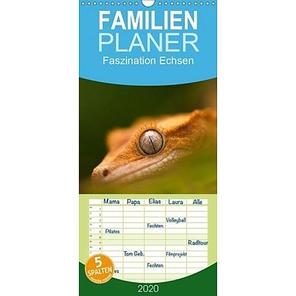 Faszination Echsen - Familienplaner hoch (Wandkalender 2020 , 21 cm x 45 cm, hoch), Axel Hilger