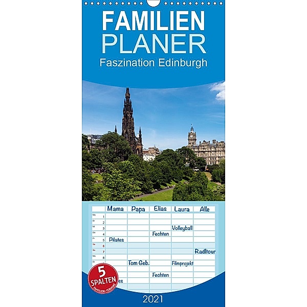 Faszination Edinburgh - Familienplaner hoch (Wandkalender 2021 , 21 cm x 45 cm, hoch), Holger Much Photography Berlin