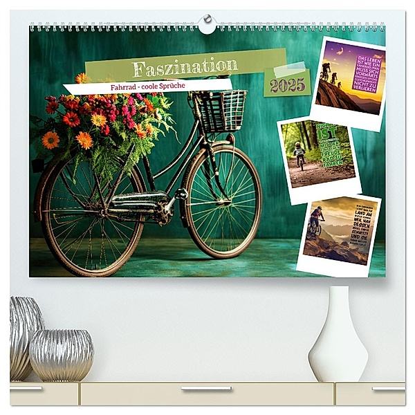 Faszination Fahrrad - coole Sprüche (hochwertiger Premium Wandkalender 2025 DIN A2 quer), Kunstdruck in Hochglanz, Calvendo, Susan Michel