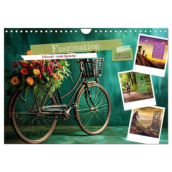 Faszination Fahrrad - coole Sprüche (Wandkalender 2025 DIN A4 quer), CALVENDO Monatskalender, Calvendo, Susan Michel