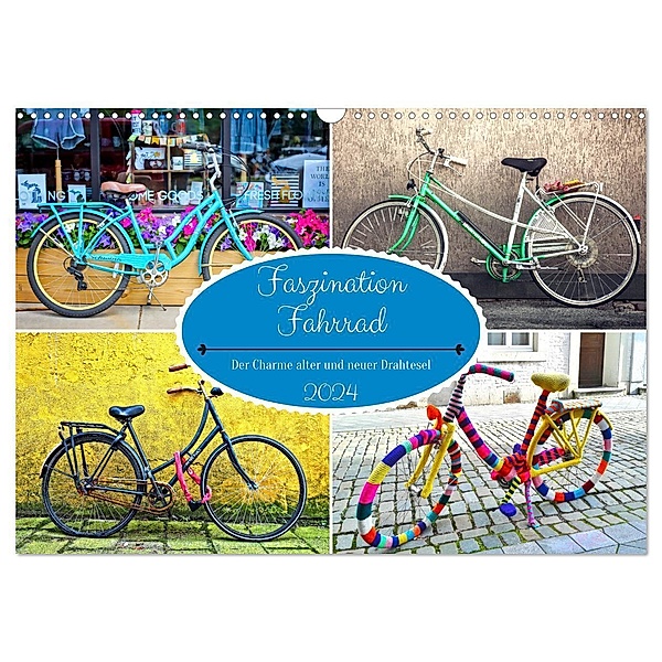 Faszination Fahrrad. Der Charme alter und neuer Drahtesel (Wandkalender 2024 DIN A3 quer), CALVENDO Monatskalender, Rose Hurley