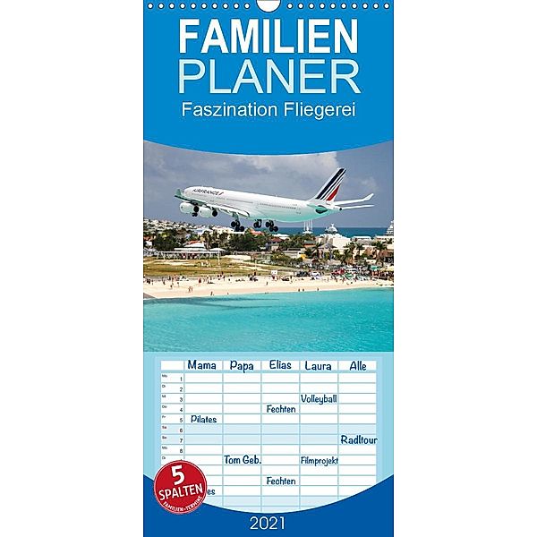 Faszination Fliegerei - Familienplaner hoch (Wandkalender 2021 , 21 cm x 45 cm, hoch), Tis Meyer