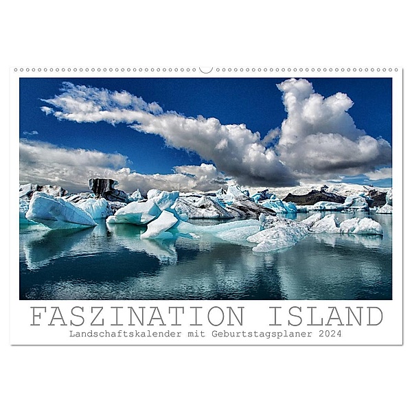 Faszination Island - Landschaftskalender 2024 / Geburtstagskalender (Wandkalender 2024 DIN A2 quer), CALVENDO Monatskalender, Dirk Vonten