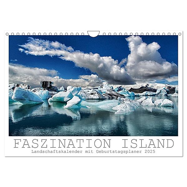 Faszination Island - Landschaftskalender 2025 / Geburtstagskalender (Wandkalender 2025 DIN A4 quer), CALVENDO Monatskalender, Calvendo, Dirk Vonten