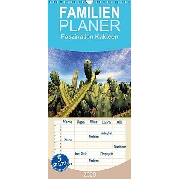 Faszination Kakteen - Familienplaner hoch (Wandkalender 2020 , 21 cm x 45 cm, hoch)