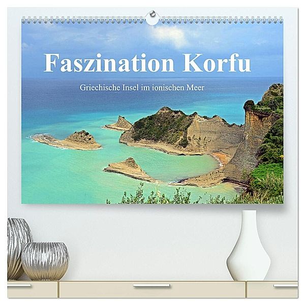 Faszination Korfu (hochwertiger Premium Wandkalender 2025 DIN A2 quer), Kunstdruck in Hochglanz, Calvendo, Sarnade