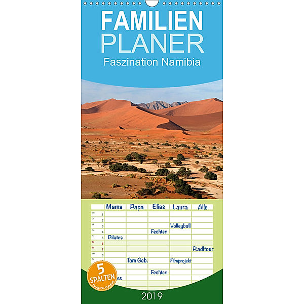 Faszination Namibia - Familienplaner hoch (Wandkalender 2019 , 21 cm x 45 cm, hoch), Frauke Scholz