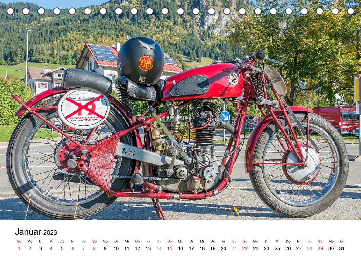Faszination Oldtimer Motorrad - Momentaufnahmen vom Jochpass Memorial  Tischkalender 2023 DIN A5 quer - Kalender bestellen