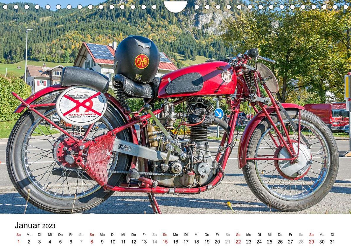 Faszination Oldtimer Motorrad - Momentaufnahmen vom Jochpass Memorial  Wandkalender 2023 DIN A4 quer - Kalender bestellen